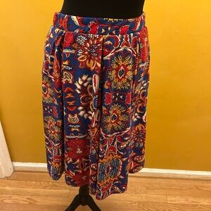 LuLaRoe Blue Paisley Madison Skirt With Pockets Size Large